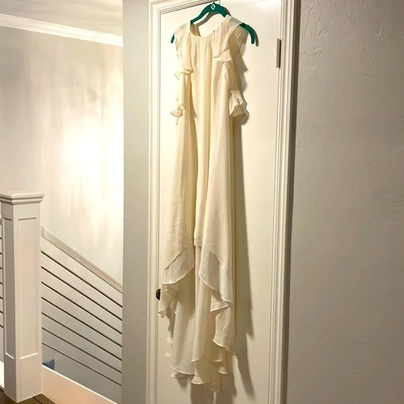 BCBGMaxAzria | Dresses | Bcbg Cream High Low Flowy Dress | Poshmark